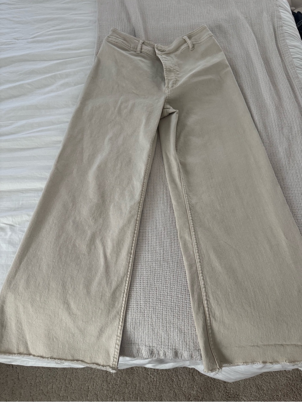 Articles Of Society Beige High-Rise Wide Leg Pants